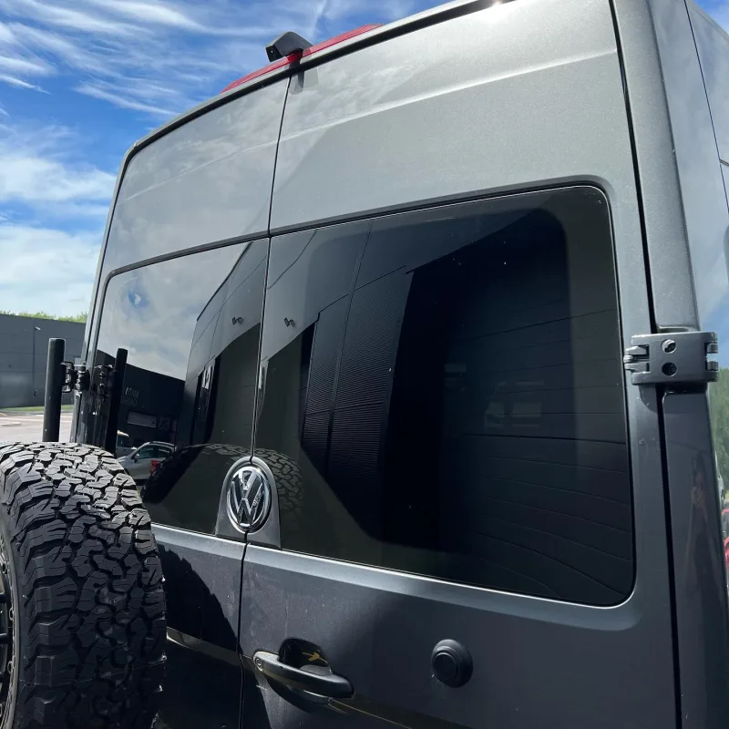 VW Crafter 5% Tint and Matte Black Bonnet Wrap