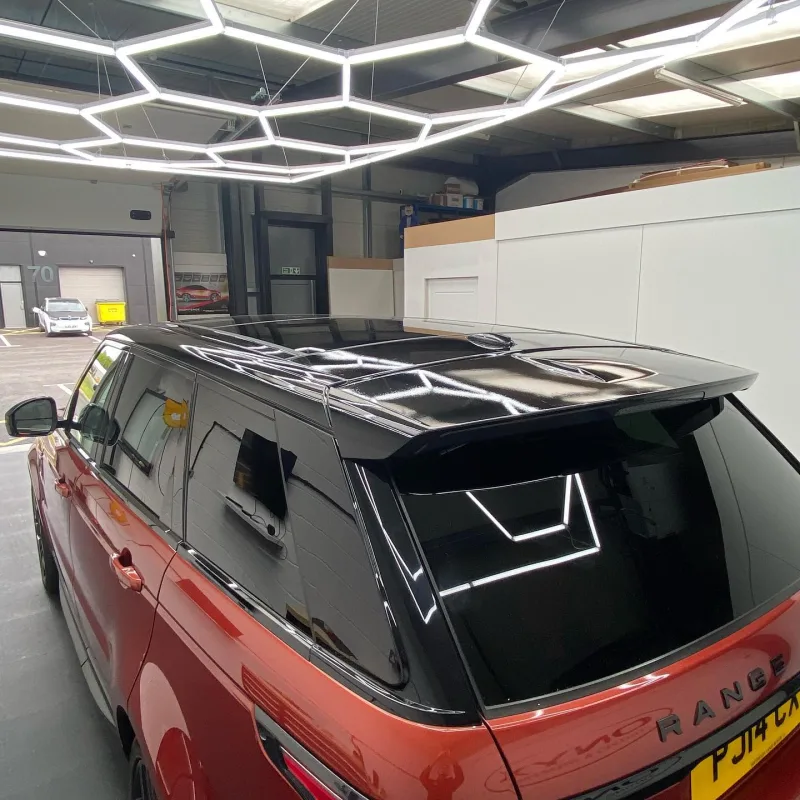 Red Range Rover Sport Gloss Black Roof Wrap