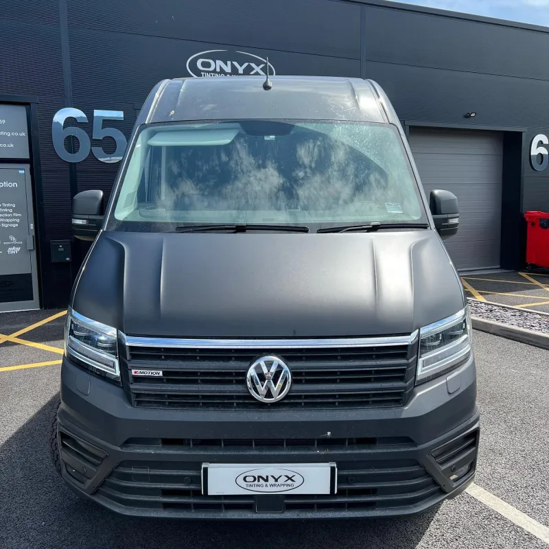 VW Crafter 5% Tint and Matte Black Bonnet Wrap