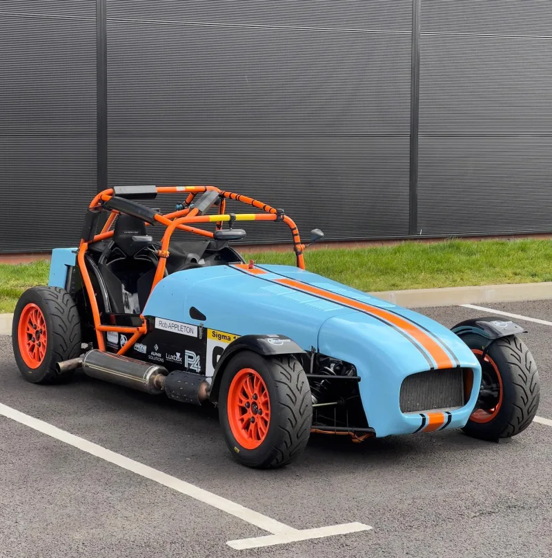 Caterham Lakeview Blue Wrap and Orange Stripe
