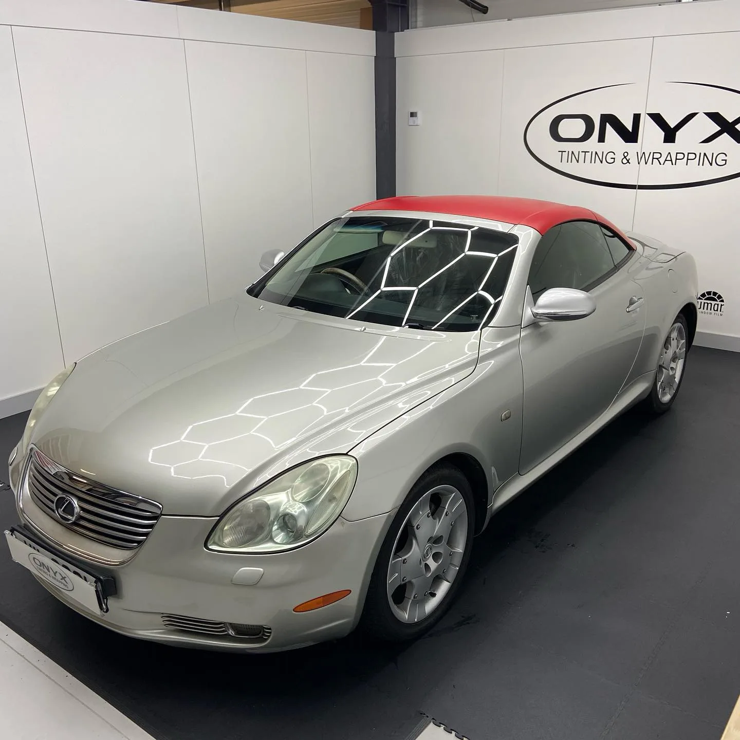 Lexus SC430 Blood Red Matte Roof Wrap