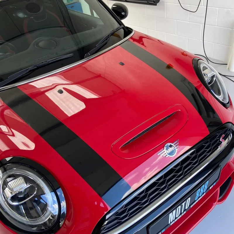 MINI Cooper S F56 Black Bonnet Stripe Installation
