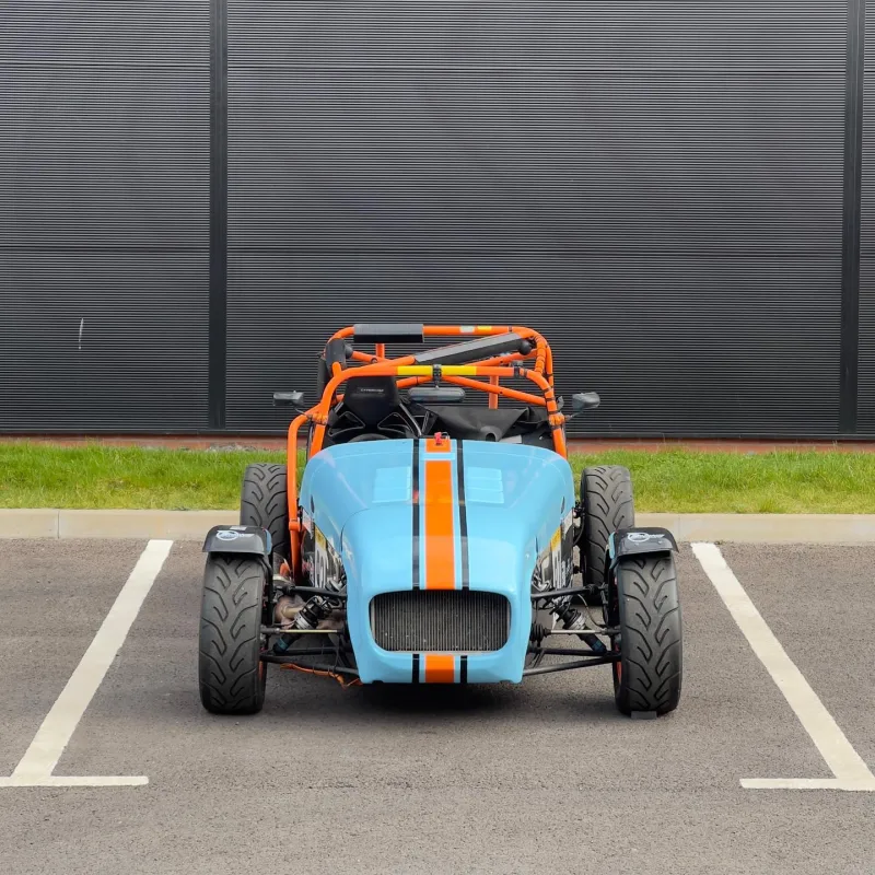 Caterham Lakeview Blue Wrap and Orange Stripe
