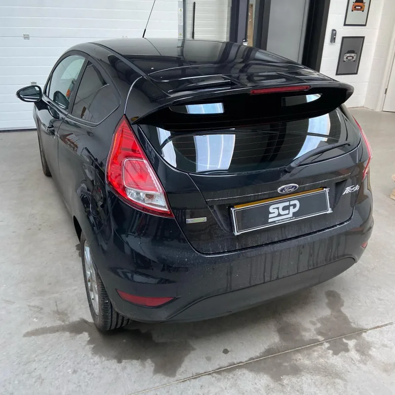 Black Ford Fiesta 5% Tint and Gloss Black Beltline
