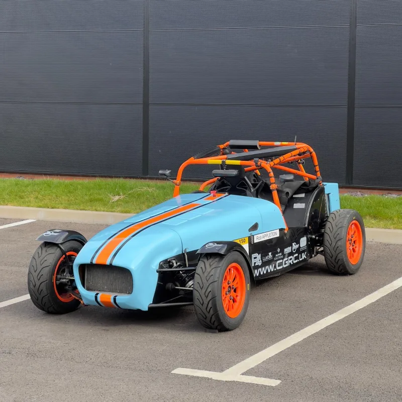 Caterham Lakeview Blue Wrap and Orange Stripe