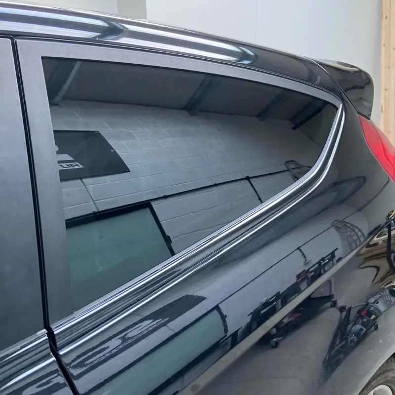 Black Ford Fiesta 5% Tint and Gloss Black Beltline