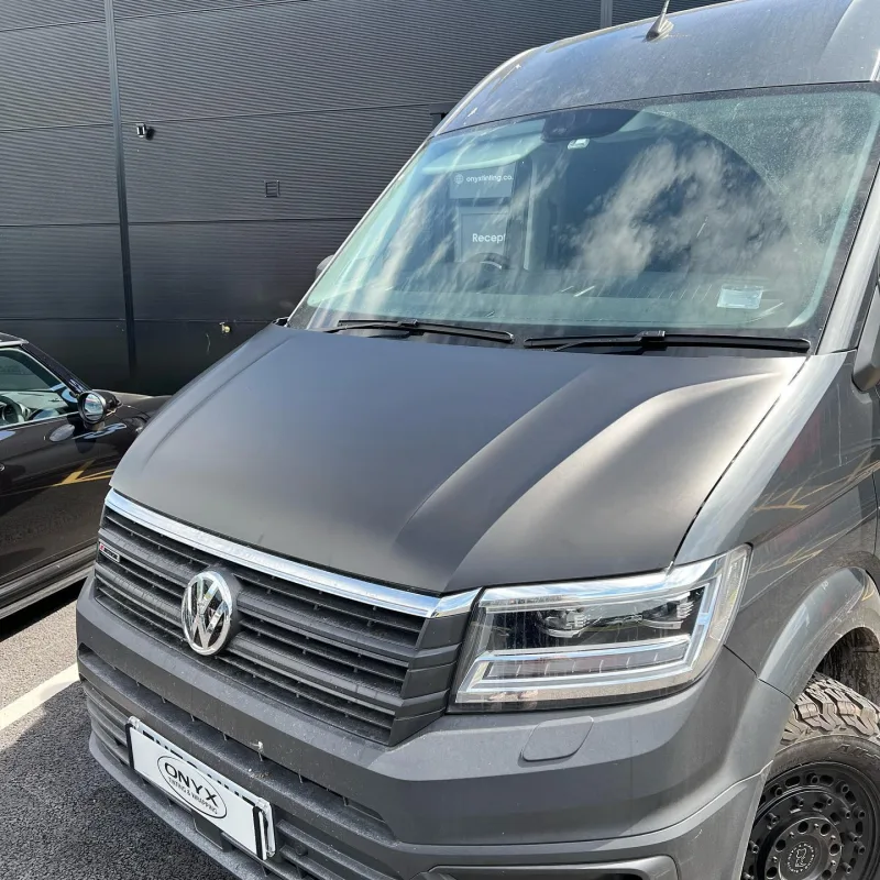 VW Crafter 5% Tint and Matte Black Bonnet Wrap