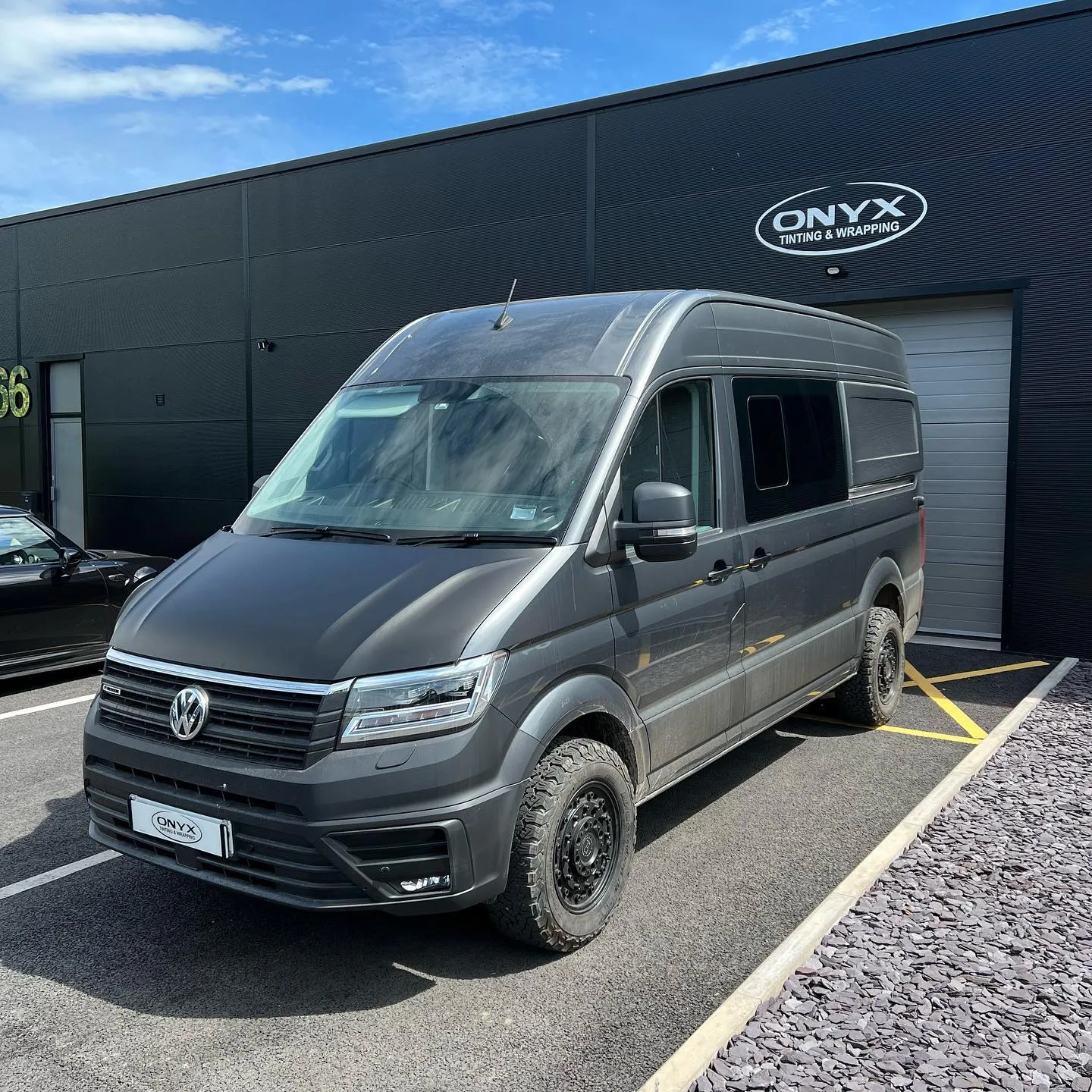 VW Crafter 5% Tint and Matte Black Bonnet Wrap