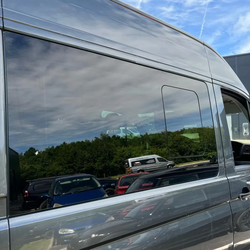 VW Crafter 5% Tint and Matte Black Bonnet Wrap