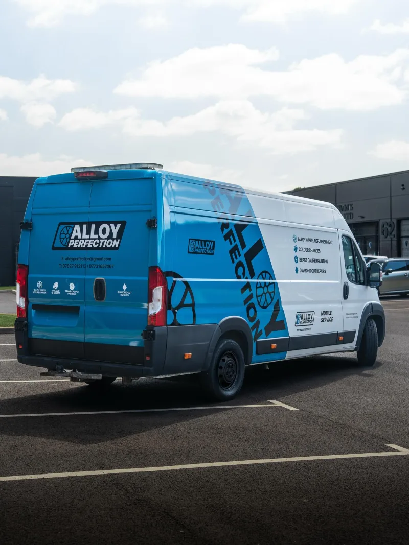 Alloy Perfection Van Miami Blue Wrap and Signwriting