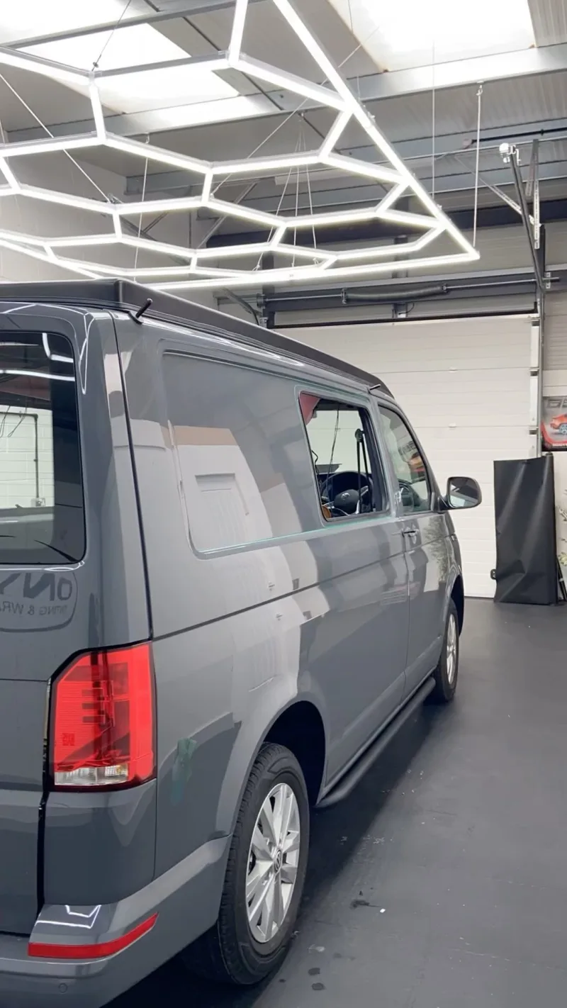 VW Transporter Matte Black Side Panel Wrapping