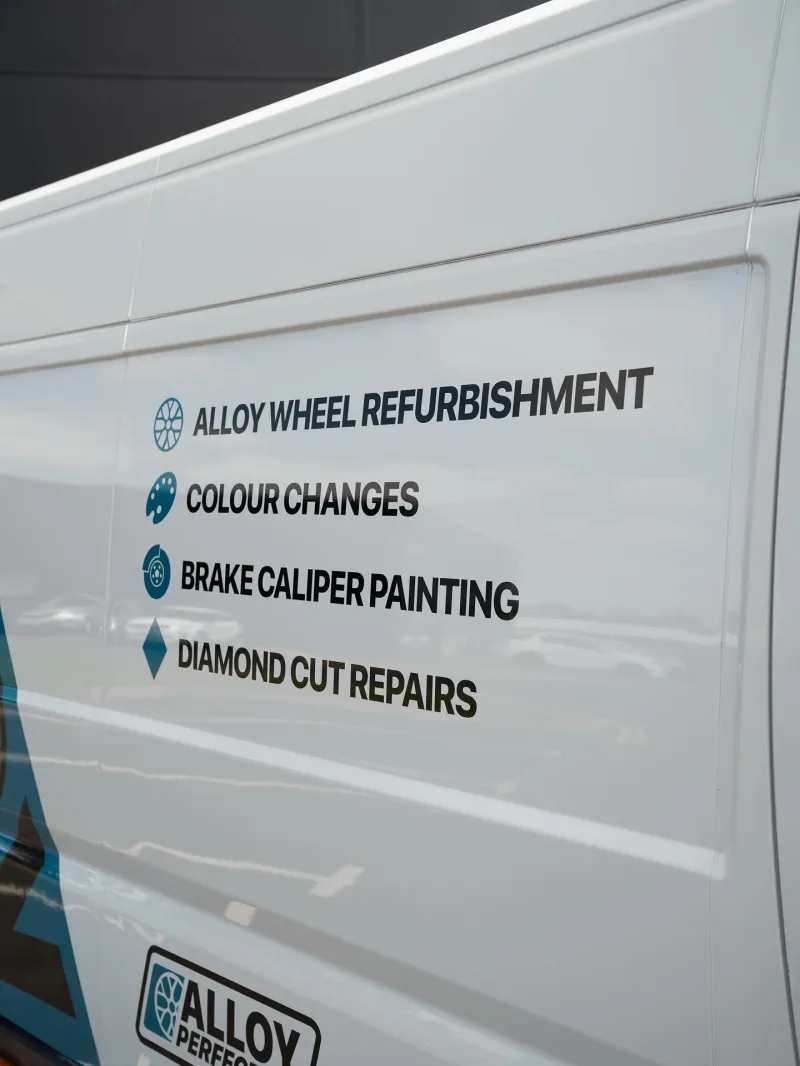Alloy Perfection Van Miami Blue Wrap and Signwriting