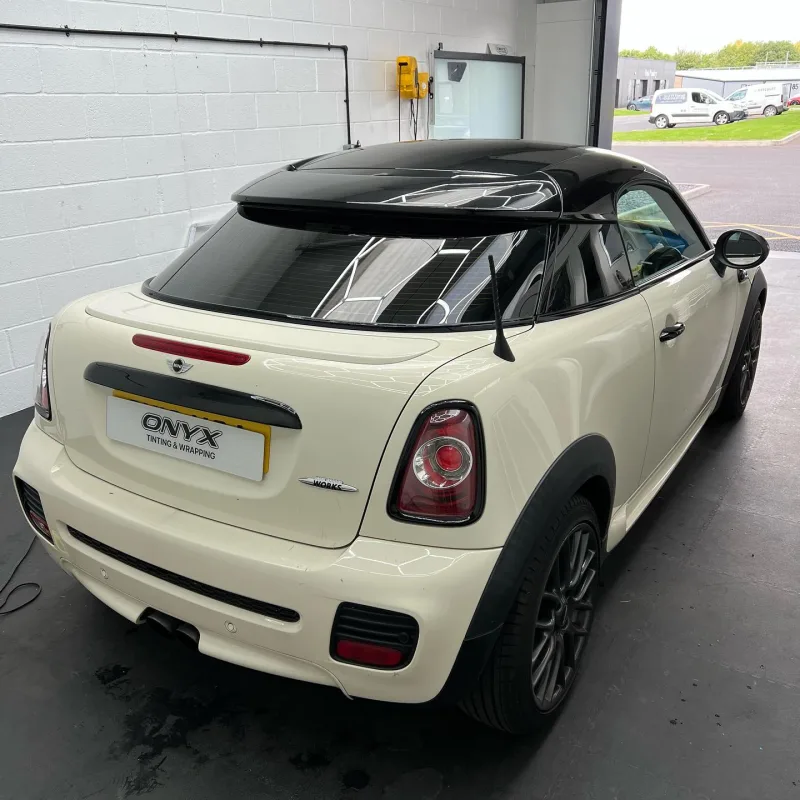MINI JCW Coupe R58 5% Tint and Chrome Delete