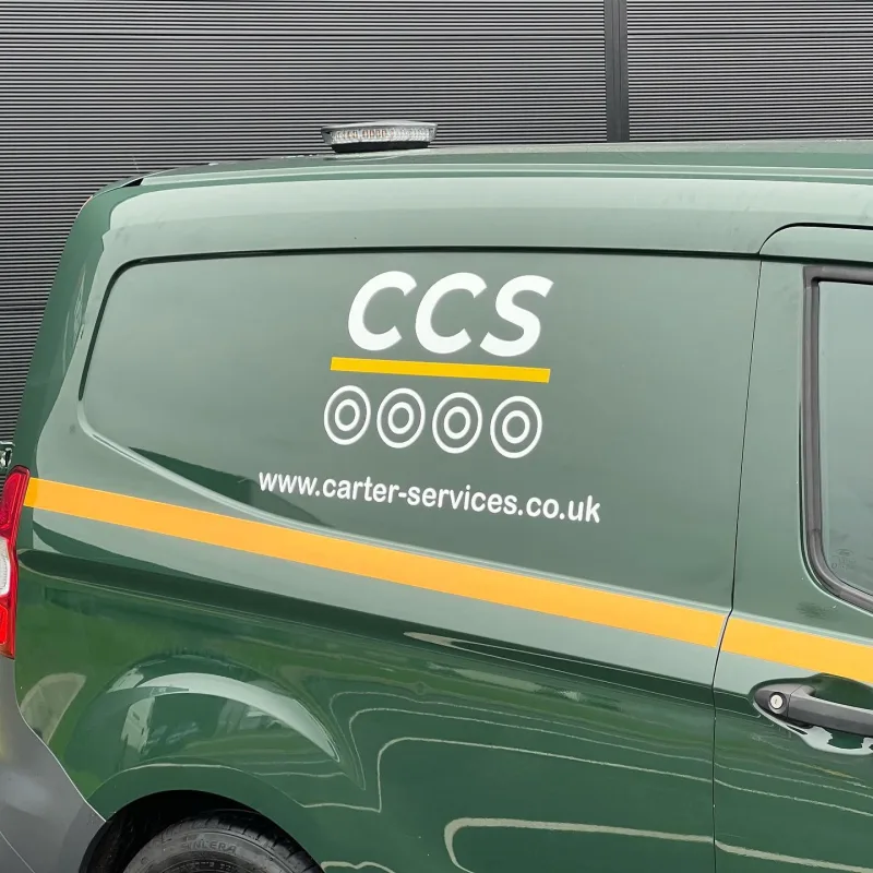 CCS Ford Transit Courier Signage and Rear Chevrons