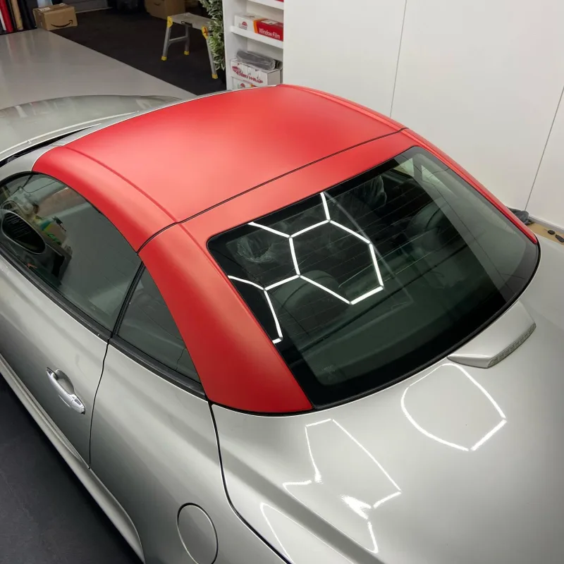 Lexus SC430 Blood Red Matte Roof Wrap