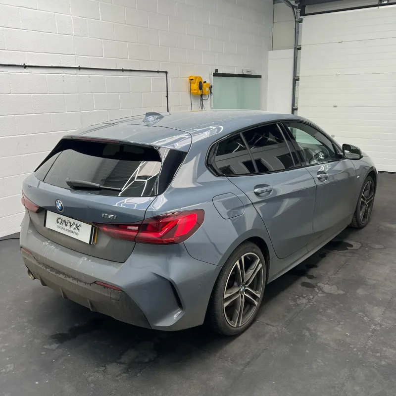 Grey BMW 1 Series 116i with tinted rear windows at Onyx