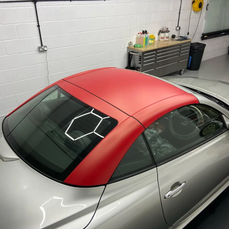 Lexus SC430 Blood Red Matte Roof Wrap