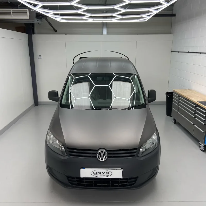 VW Caddy HEXIS Anthracite Grey Matte Wrap