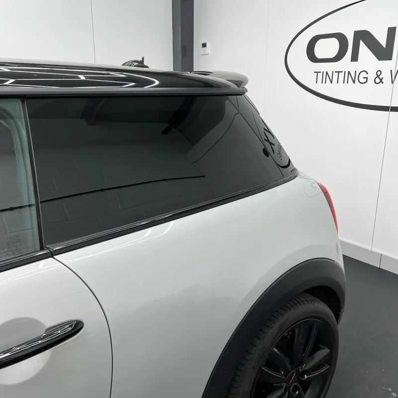 White MINI Cooper S F56 5% Rear Window Tinting