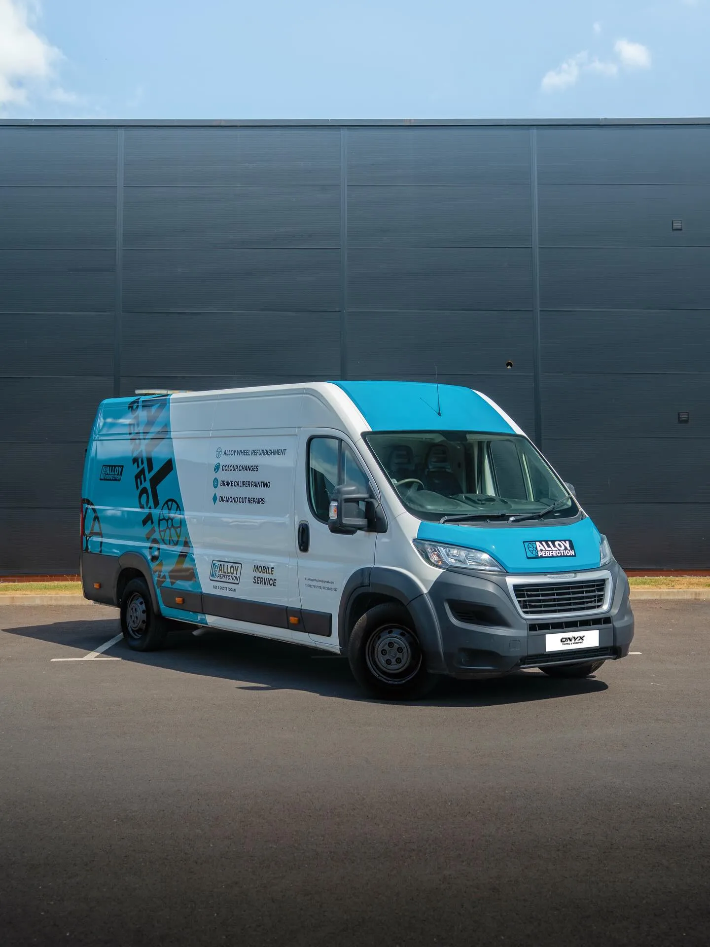 Alloy Perfection Van Miami Blue Wrap and Signwriting