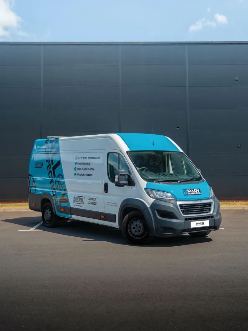 Alloy Perfection Van Miami Blue Wrap and Signwriting