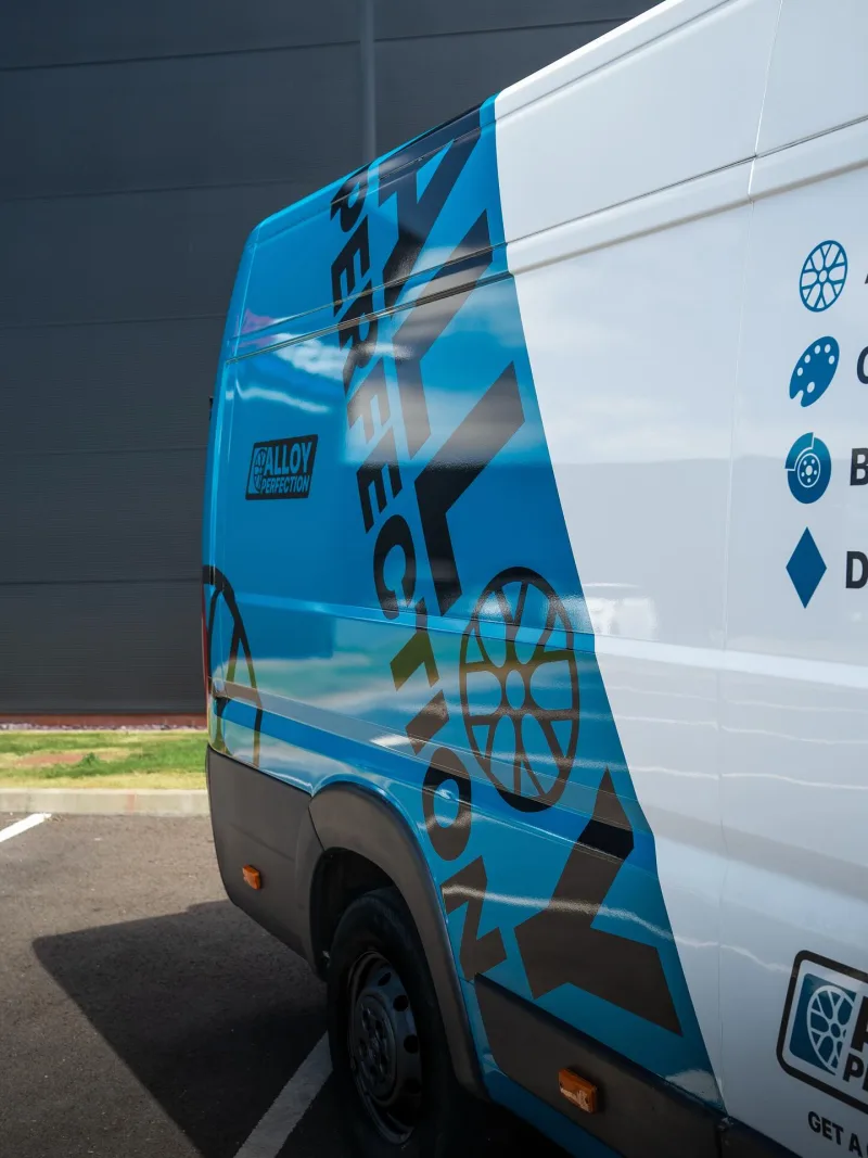 Alloy Perfection Van Miami Blue Wrap and Signwriting