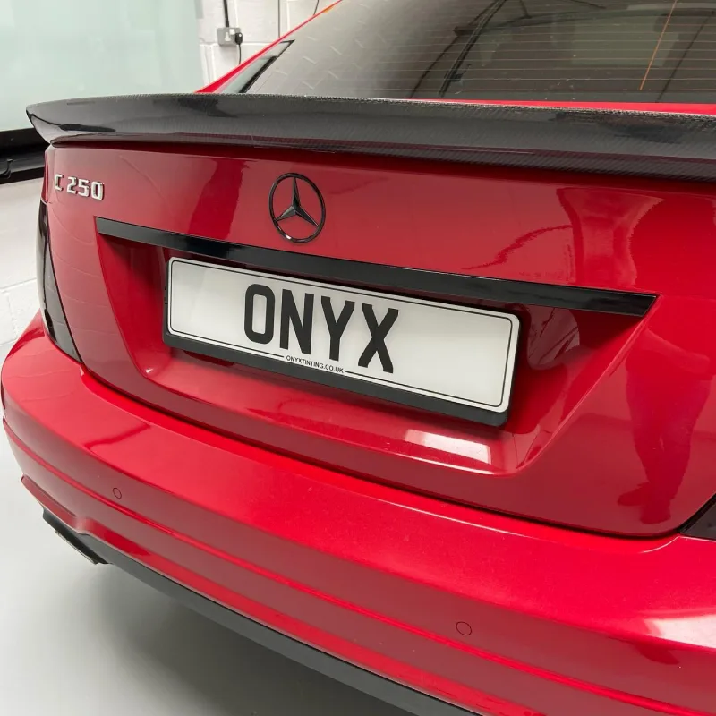 Red Mercedes C250 Chrome Delete