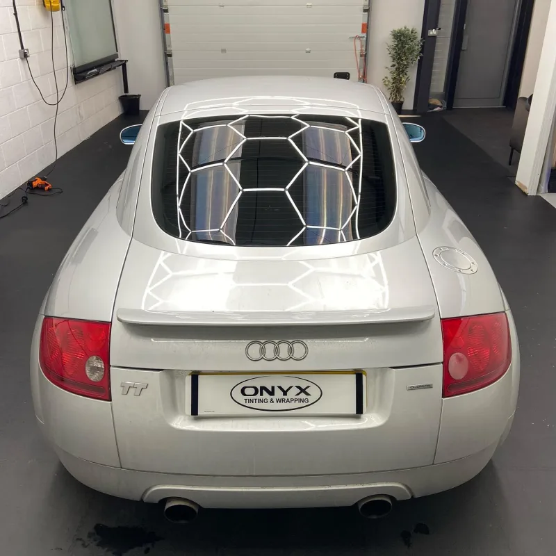 Silver Audi TT 5% Rear Window Tinting