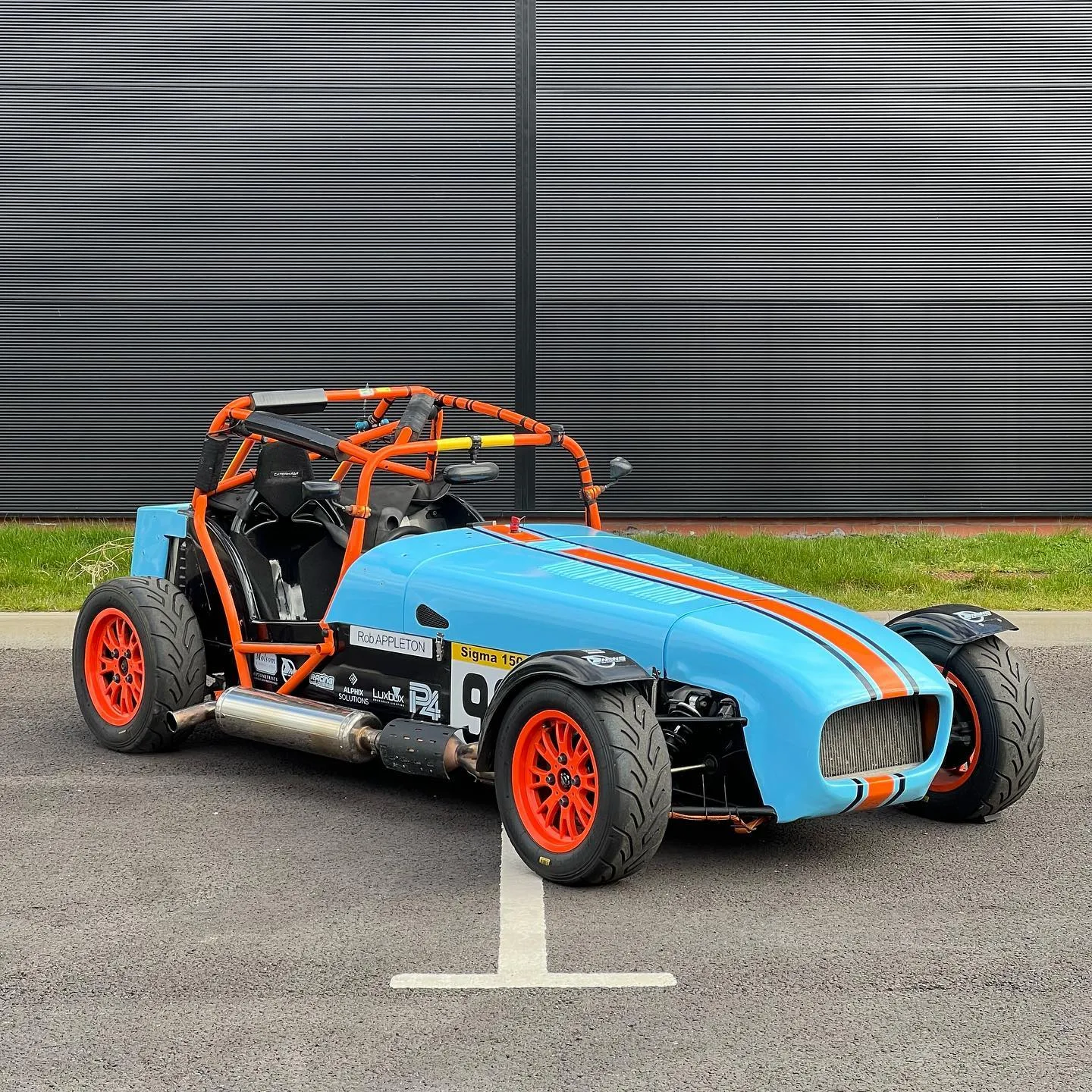 Caterham Lakeview Blue Wrap and Orange Stripe