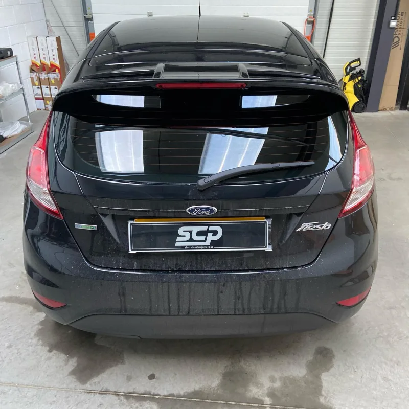 Black Ford Fiesta 5% Tint and Gloss Black Beltline