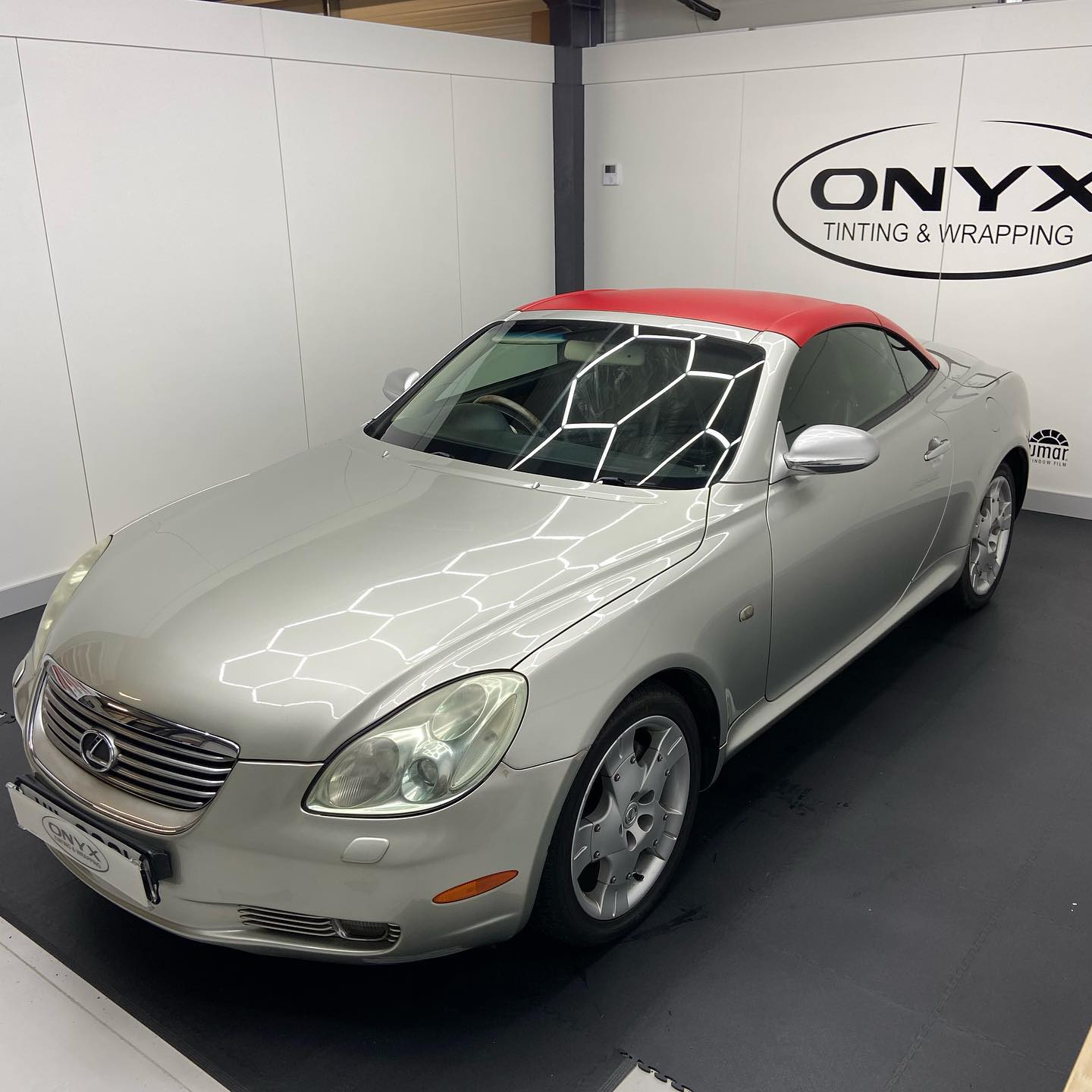 Lexus SC430 Blood Red Matte Roof Wrap