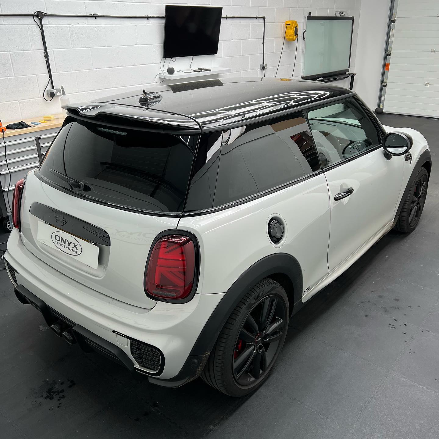 White MINI Cooper S F56 5% Rear Window Tinting