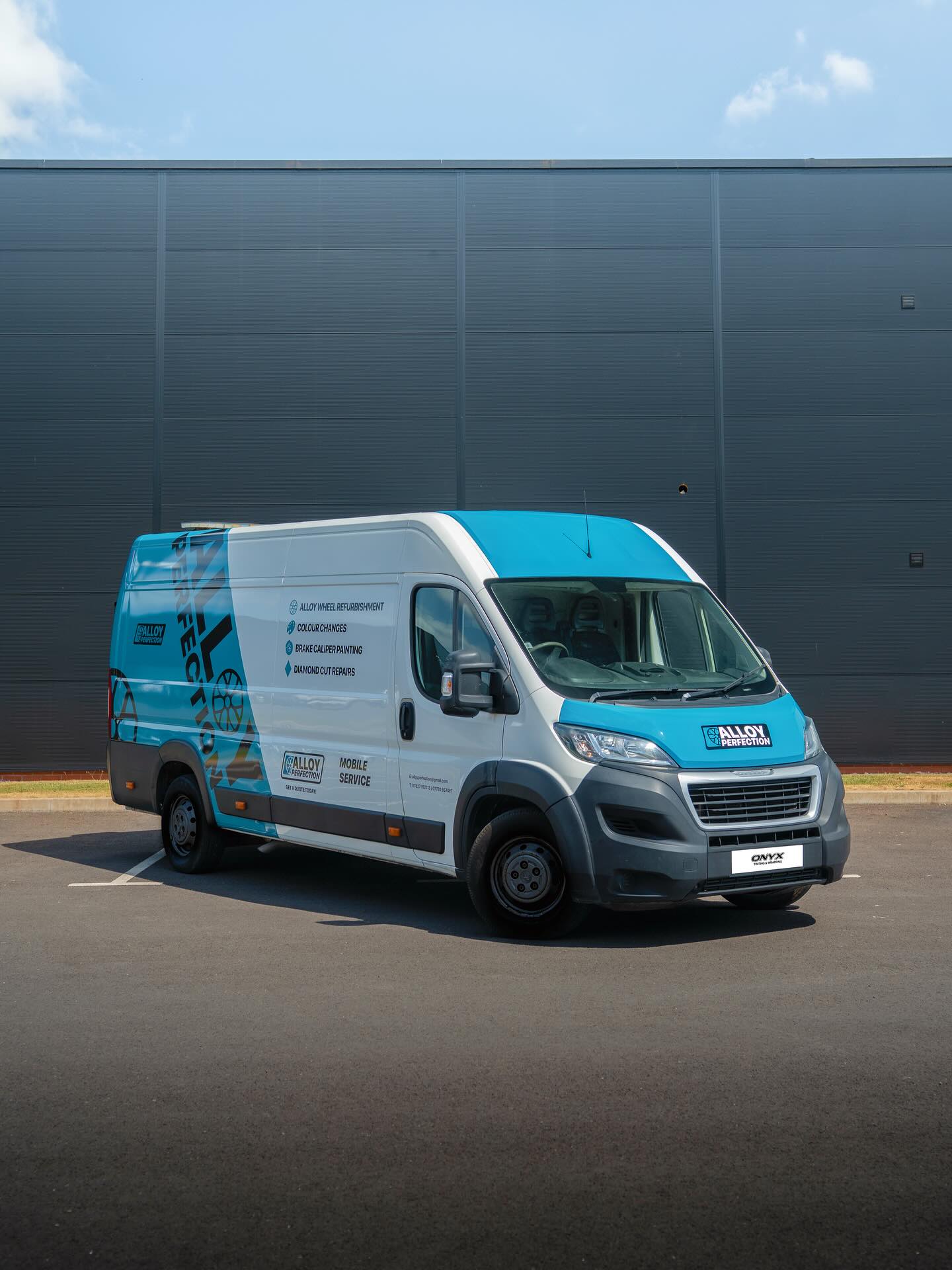 Alloy Perfection Van Miami Blue Wrap and Signwriting