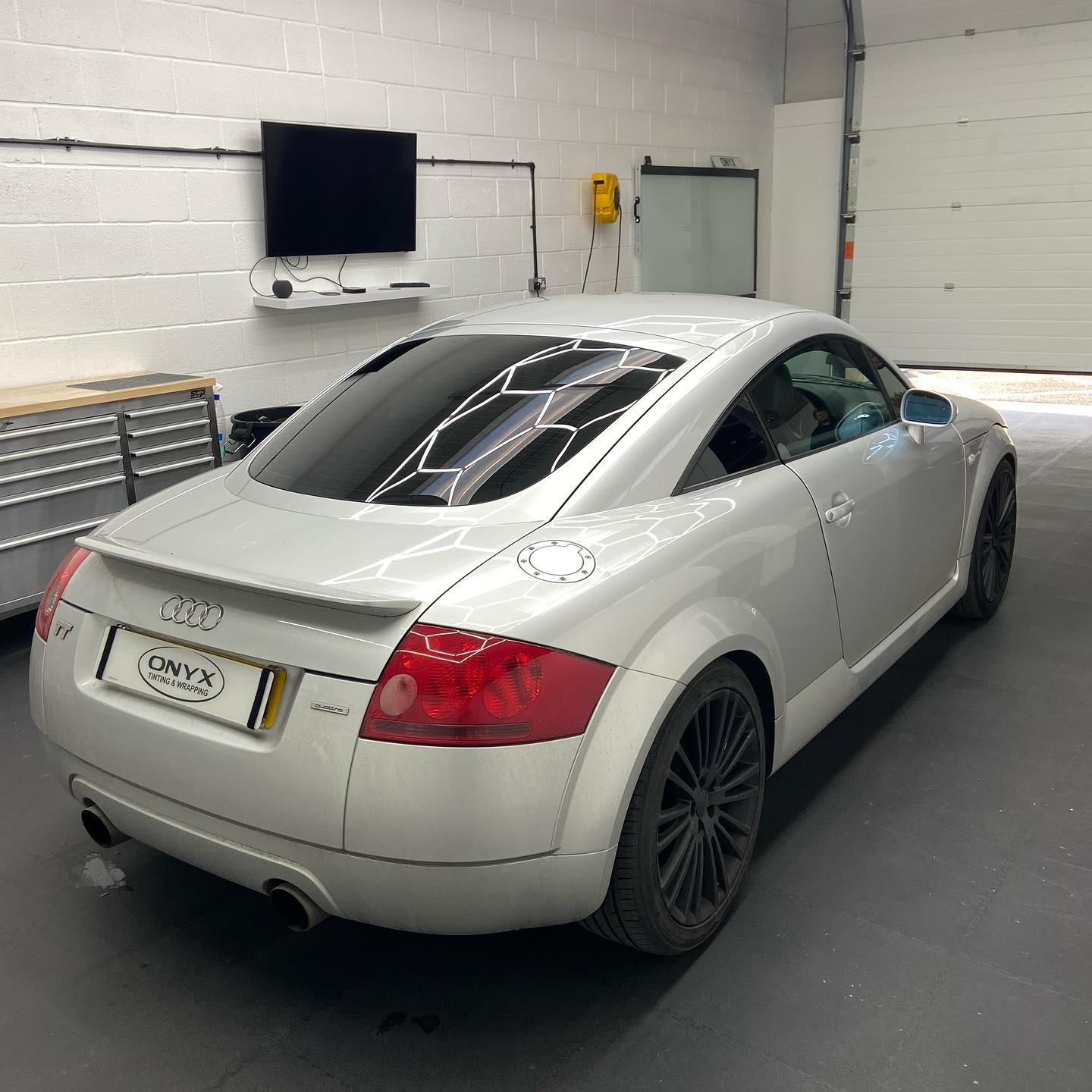Silver Audi TT 5% Rear Window Tinting